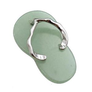green aventurine shoes pendant, approx 23-40mm