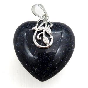 blue sandstone heart pendant, approx 30mm