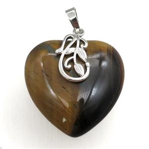 tigger eye stone heart pendant, approx 30mm