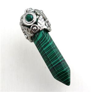synthetic malachite bullet pendant, approx 10-55mm