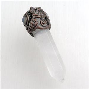 clear quartz bullet pendant, approx 10-55mm