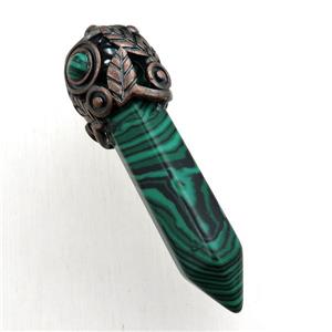 synthetic malachite bullet pendant, approx 10-55mm