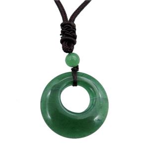 green aventurine necklace, approx 25mm, 3mm