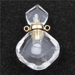 clear Quartz perfume bottle pendant, approx 16-27mm
