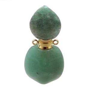 green Quartz perfume bottle pendant, approx 21-40mm