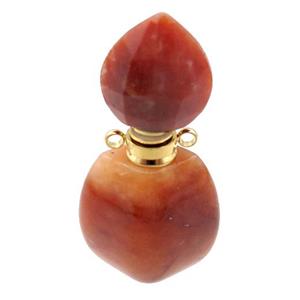 red Chalcedony perfume bottle pendant, approx 21-40mm