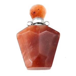 red Chalcedony perfume bottle pendant, approx 23-36mm