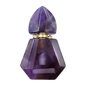 Amethyst perfume bottle pendant, approx 28-48mm