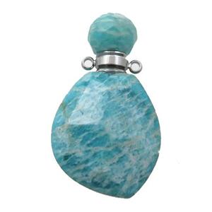 green Amazonite perfume bottle pendant, approx 23-38mm