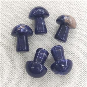 blue sodalite mushroom charm, no hole, approx 15-20mm