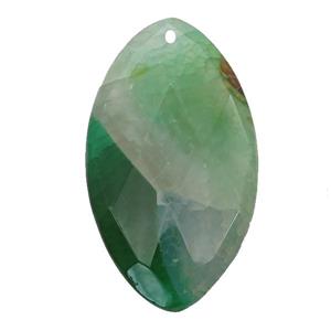 natural Agate eye pendant, dye, green, approx 30-55mm