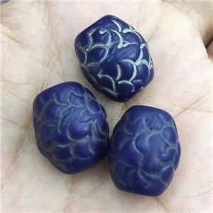 blue Lampwork Beads, rondelle, approx 15-20mm