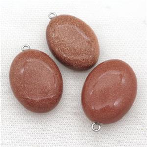 gold Sandstone oval pendant, approx 25-35mm