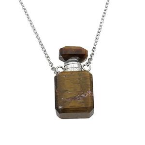 Tiger eye stone perfume bottle Necklace, approx 10-20mm