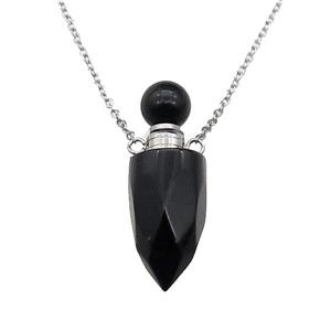 black Onyx perfume bottle Necklace, approx 9-28mm