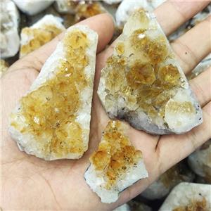 Citrine Druzy Cluster Yellow Freeform Undrilled Nohole, approx 30-150mm