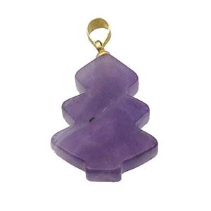 Purple Amethyst Christmas Tree Pendant, approx 19-24mm