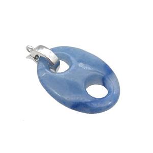 Blue Aventurine Pignose Pendant, approx 18-25mm