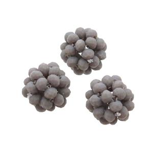 Gray Crystal Glass Ball Cluster Beads, approx 4mm, 16mm dia