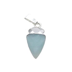 Blue Amazonite Arrowhead Pendant Silver Plated, approx 9-15mm