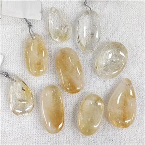 Natural Citrine Pendant Yellow Mix Shape, approx 17-35mm