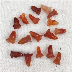 Red Carnelian Flower Beads Carved, approx 6-16mm