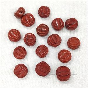 Red Jasper Flower Beads Carved, approx 14-17mm