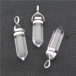 Clear Glass Bullet Pendant, approx 8x30mm