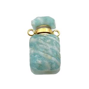 Natural Green Amazonite Perfume Bottle Pendant, approx 10-18mm