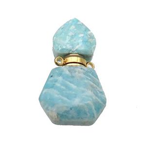 Natural Green Amazonite Perfume Bottle Pendant, approx 16-27mm
