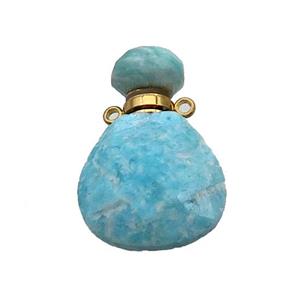 Natural Green Amazonite Perfume Bottle Pendant, approx 17-24mm