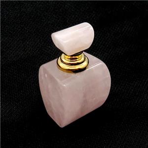 Rose Quartz Perfume Bottle Pendant Pink, approx 30x40x60mm