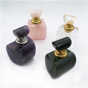 Mix Gemstone Perfume Bottle Pendant, approx 30x40x60mm