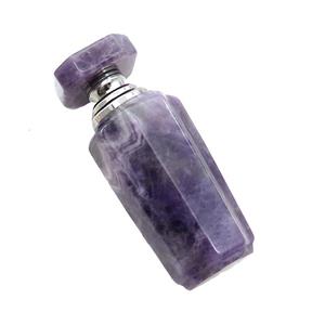 Purple Amethyst Perfume Bottle Pendant, approx 25x40x60mm