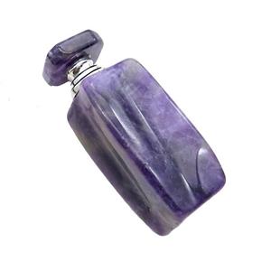 Puprle Amethyst Perfume Bottle Pendant, approx 25x30-80mm