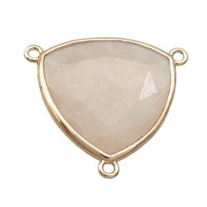 Aventurine Triangle Pendant 3loops Gold Plated, approx 25mm
