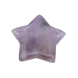 Purple Amehtyst Star Pendant Undrilled, approx 30mm