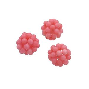 Pink Coral Cluster Beads Round, approx 12mm dia