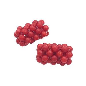 Red Coral Cluster Beads Tube, approx 10-18mm