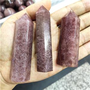 Natural Strawberry Quartz Tower Pink Undrilled Prism, approx 20-90mm