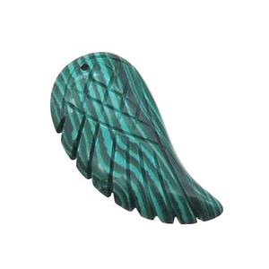 Synthetic Malachite Angel Wings Pendant Green, approx 15-30mm