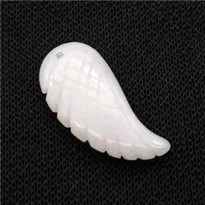 White Crystal Quartz Wings Pendant, approx 17-35mm