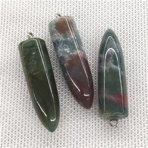 Natural Indian Agate Bullet Pendant, approx 10-40mm