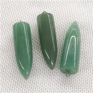 Natural Green Aventurine Bullet Pendant, approx 10-40mm