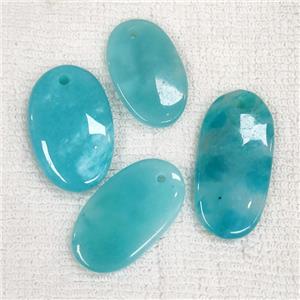 Natural Blue Amazonite Pendant Oval, approx 15-35mm