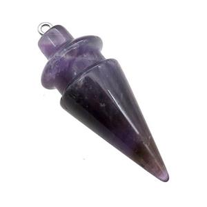 Natural Purple Amethyst Pendulum Pendant, approx 17-45mm