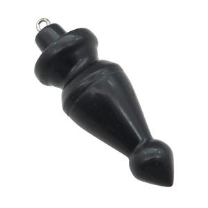 Natural Black Obsidian Pendulum Pendant, approx 18-50mm