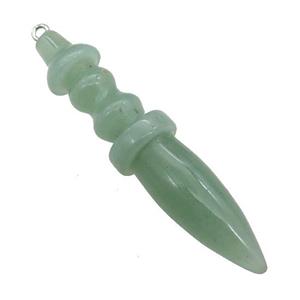 Natural Green Aventurine Pendulum Pendant, approx 14-65mm