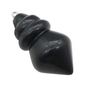 Natural Black Obsidian Pendulum Pendant, approx 25-40mm