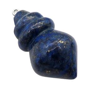 Natural Blue Lapis Lazuli Pendulum Pendant, approx 25-40mm